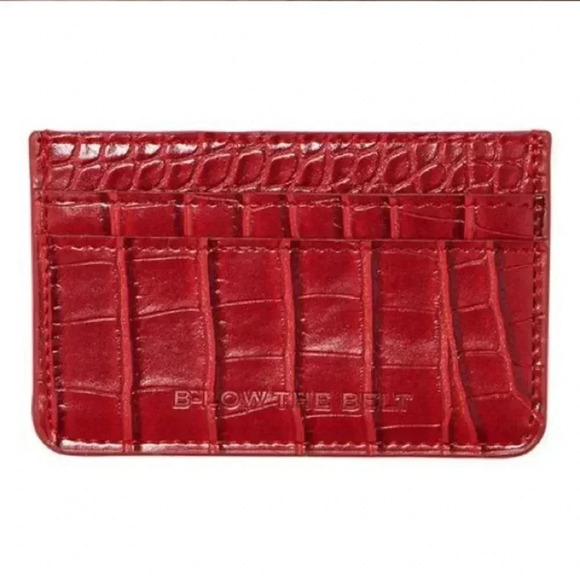 B-Low The Belt | Chic Red Vegan Textured Leather Croc Slim Card Case - Picture 11 of 13